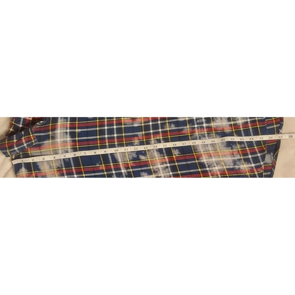 Disney Womens Winnie-the-Pooh Red & Blue Custom Bleach Dyed Flannel Size XL - Picture 7 of 8